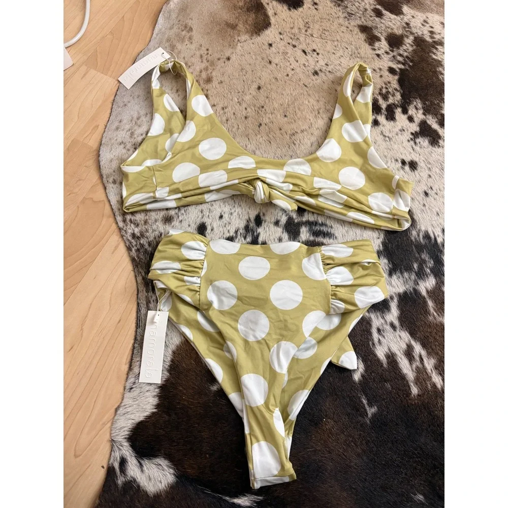 INAMORATA Melba Top Bikini Set Swimsuit in Retro‎ Polka Dot size S/M